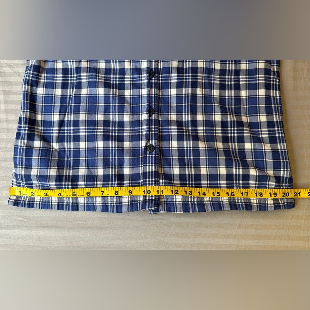 L.L. Bean•women’s Sherpa-lined flannel•XSP•blue & white plaid•100% cotton•fleece - Picture 12 of 15
